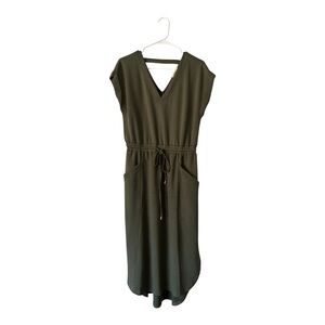 Entro Olive Green Midi Dress